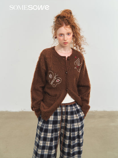 SOMESOWE S2508220 Lazy plaid wide leg casual pants