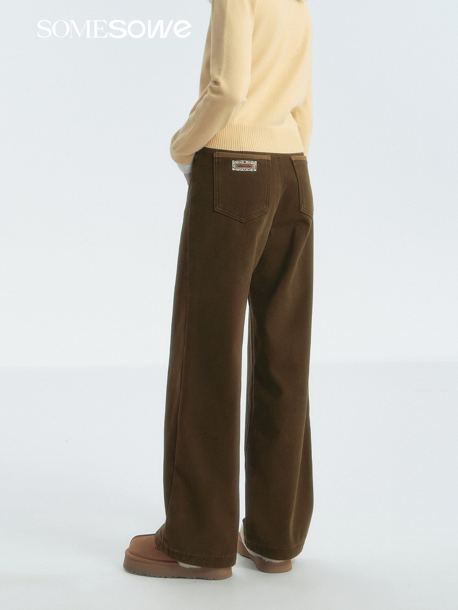 SOMESOWE S2407286 Corduroy spliced fleece slacks