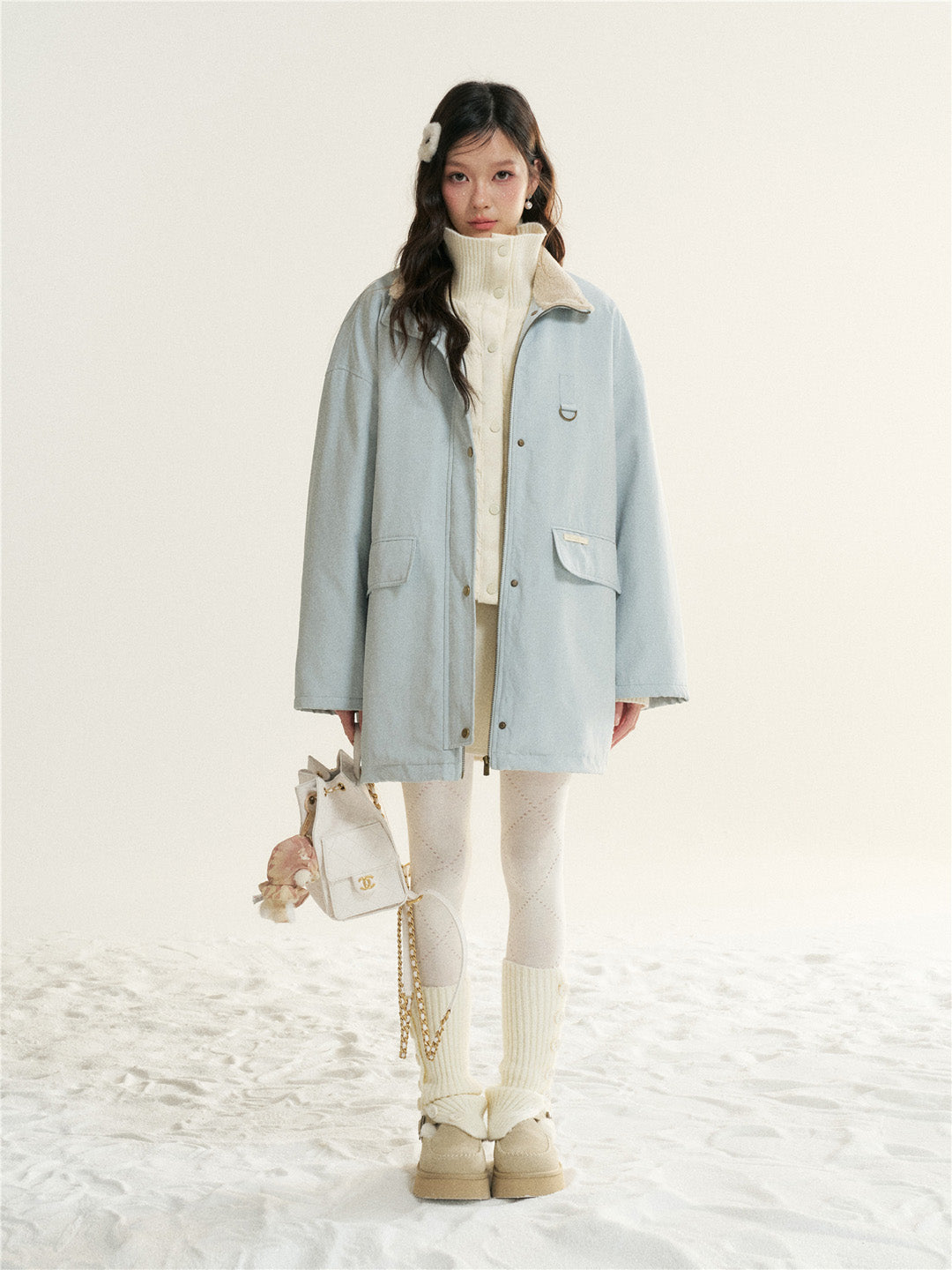 16DEWS 16D25513 Standing collar style parka jacket