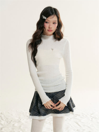 16DEWS 16D25518 High neck long sleeved knitted base shirt