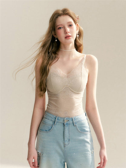 16DEWS 16D246072 Soft lace slim fit suspender