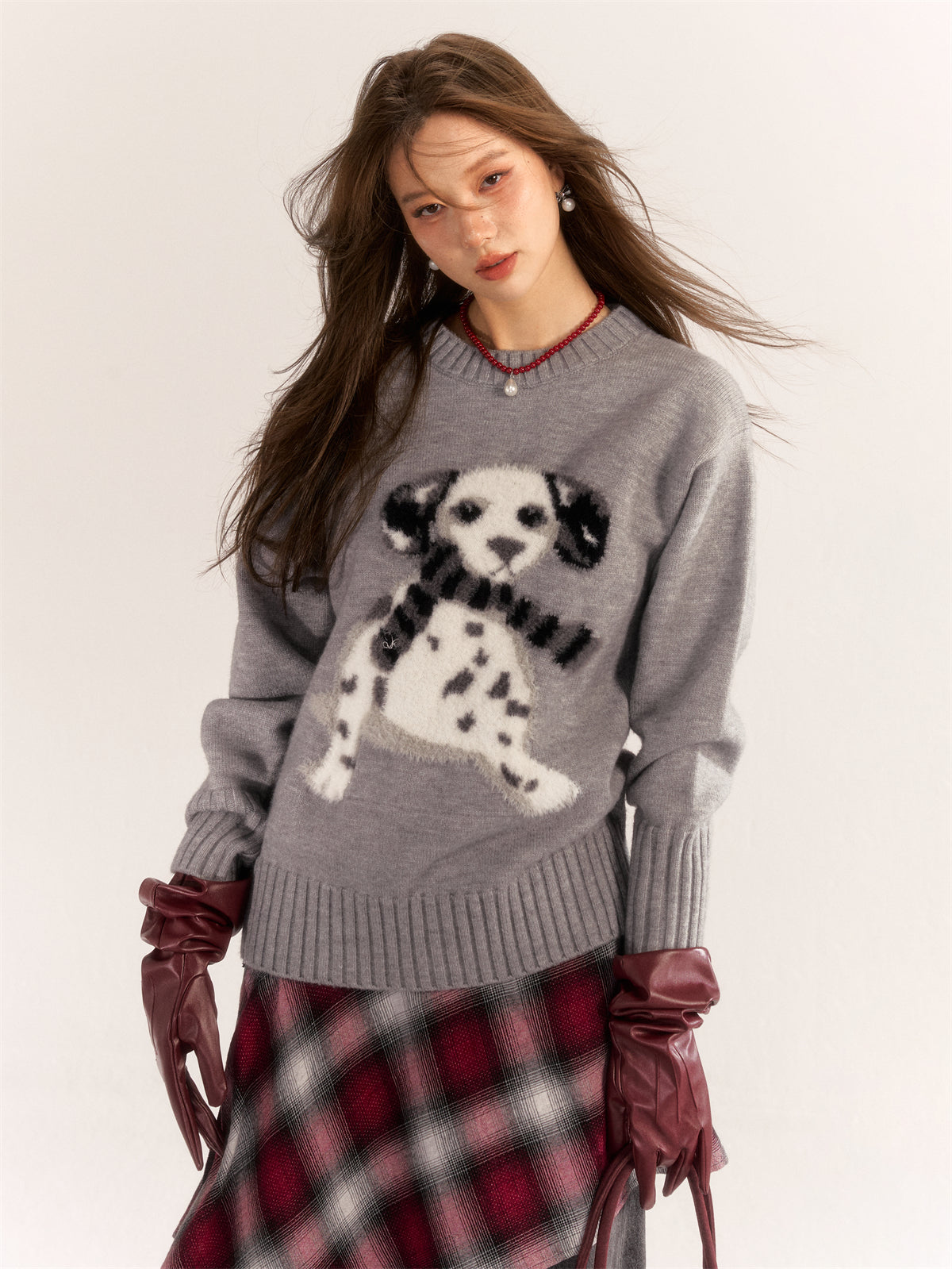 AsGony ASG24546 all-match lazy pullover sweater