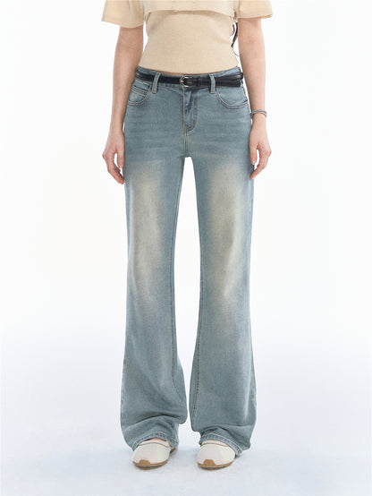 Asgony ASG26524 Bow Embroidered Low-Rise Jeans