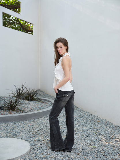 NONCESTNON N290 Ruffled neck hanging vest