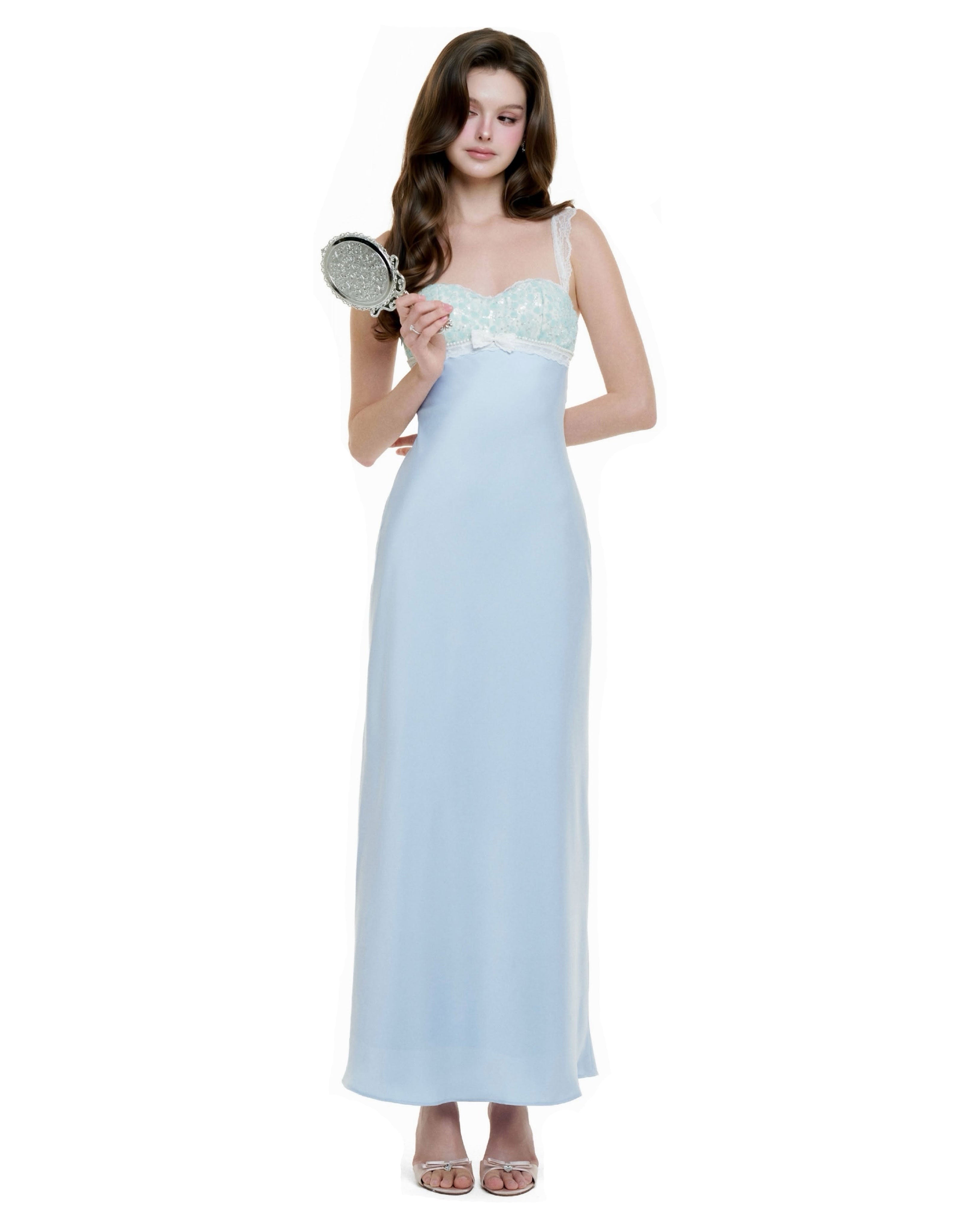 Ouah Miss Ouah Geleste Romance Gown-Blue