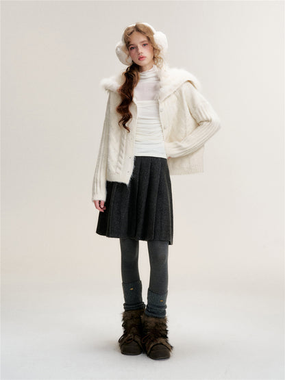 16DEWS 16D25457&amp;16D25458 Twisted knit long sweater cardigan