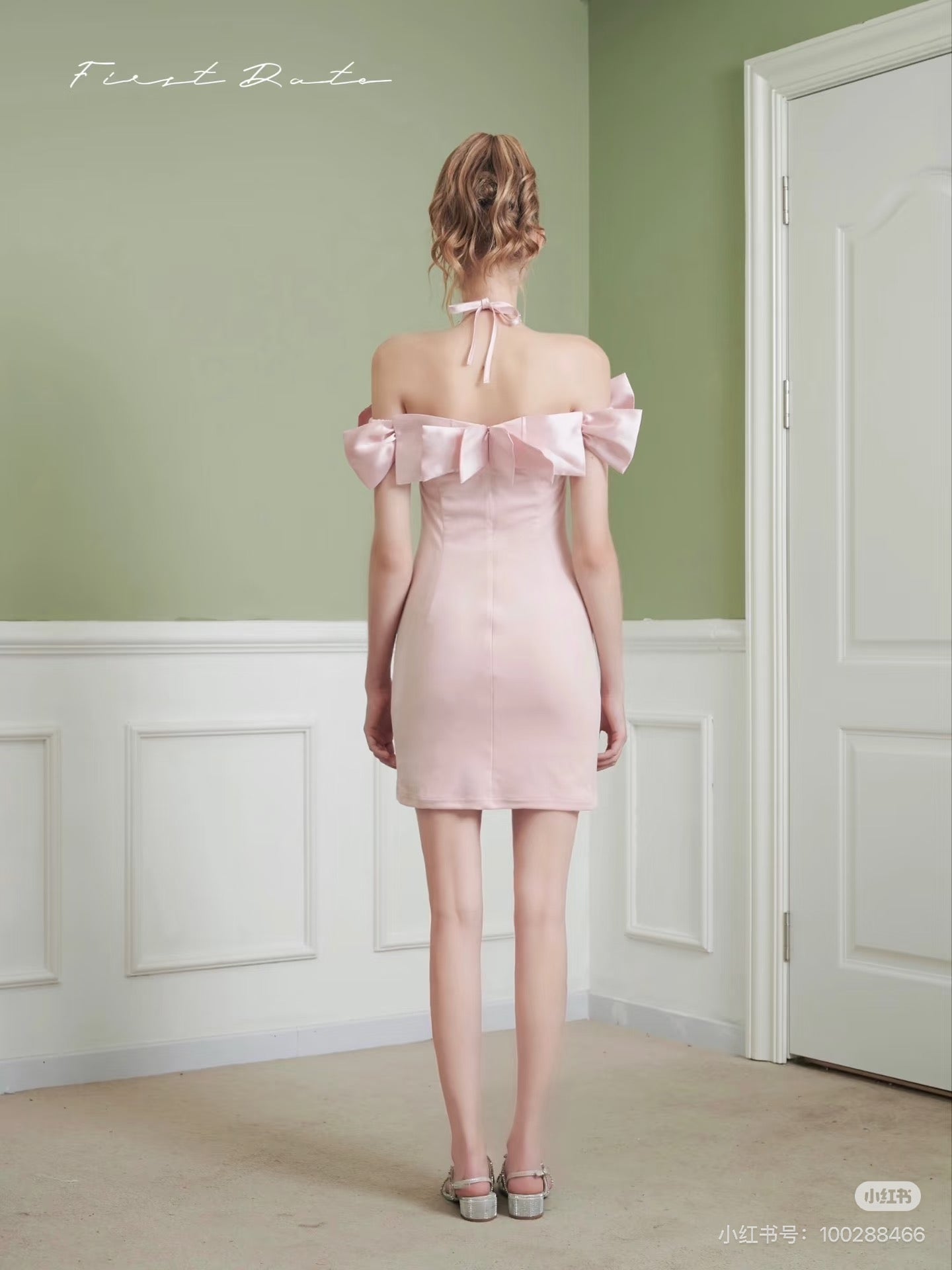 First Date SALE Pink bow dress-IN STOCK