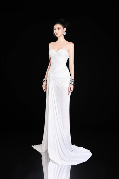 Bandage Dress Strapless high slit maxi dress