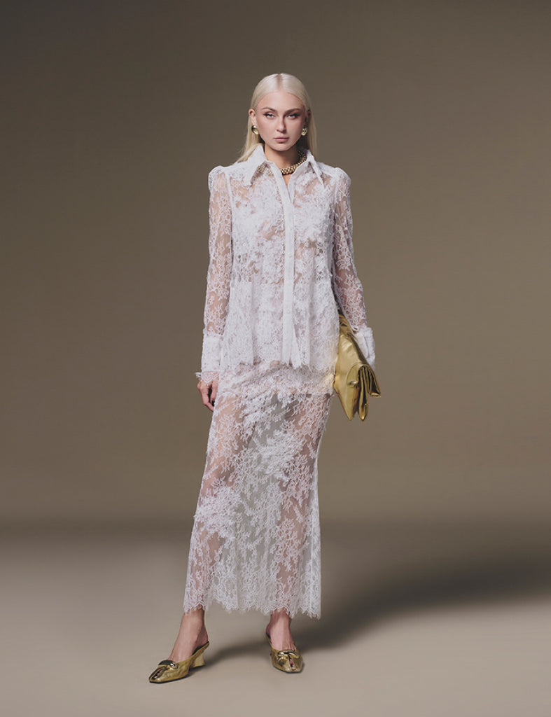 KEIRA TONG Petal Sheer Top &amp; Petal Sheer Skirt