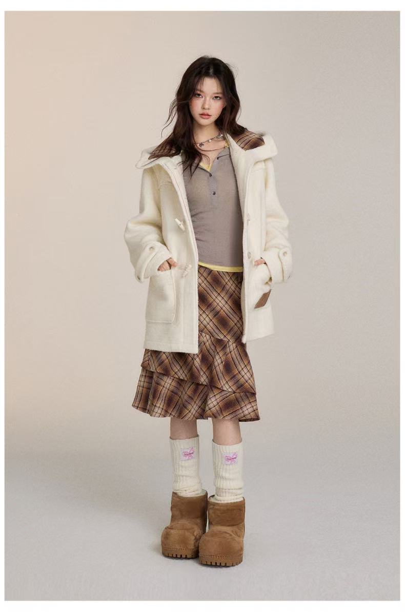 VIA PITTI V24DS228 Irregular plaid skirt