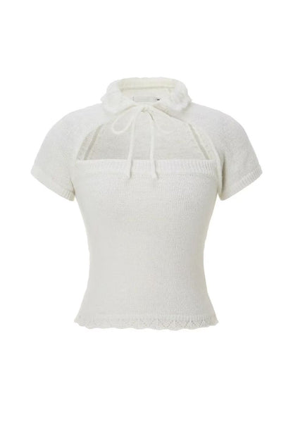 Threetimes Mohair collar top (2color)