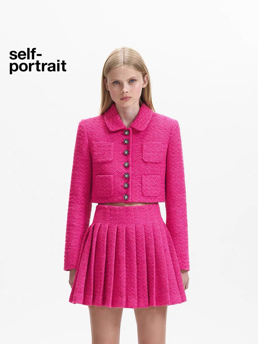 Self-Portrait PINK BOUCLE JACKET