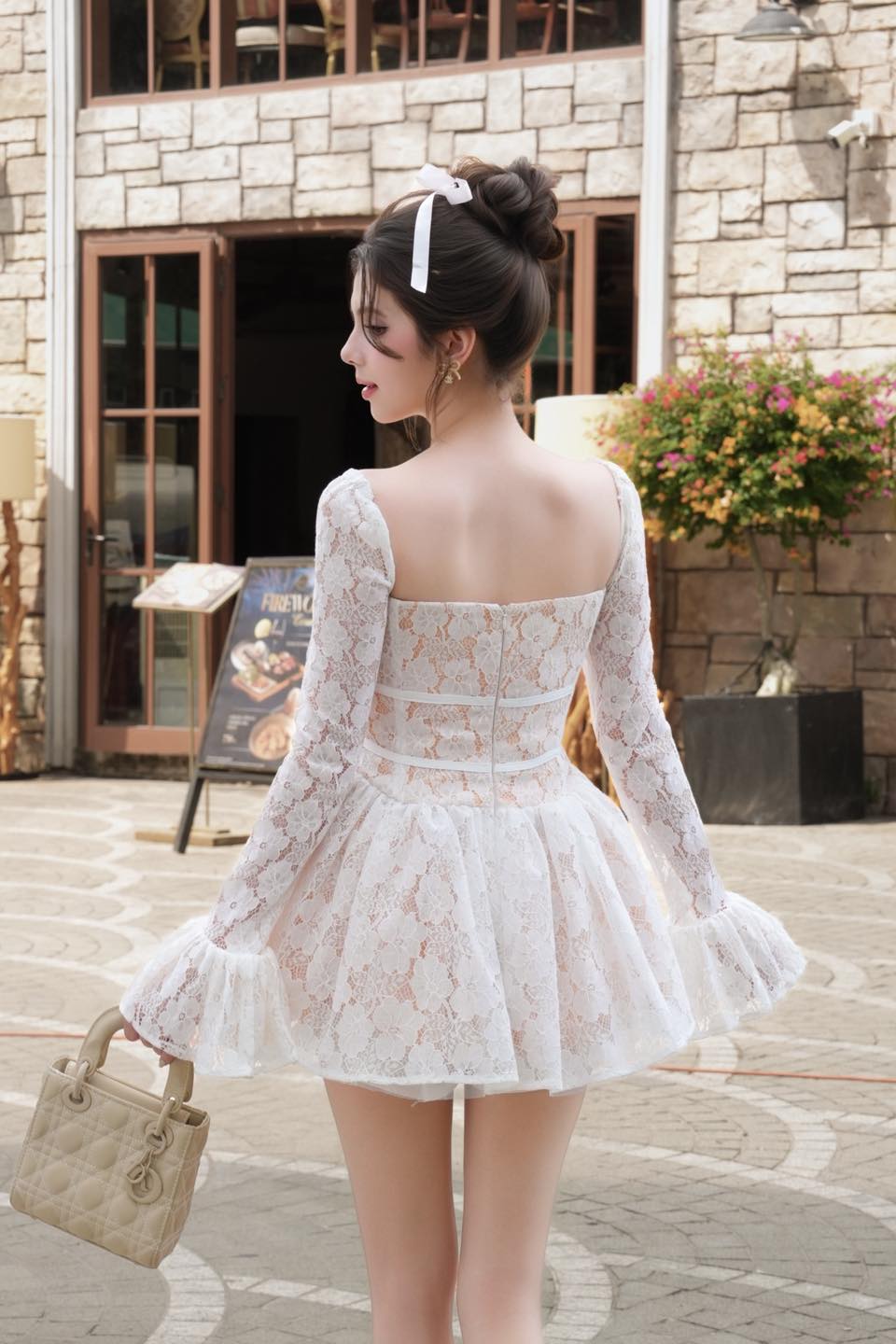 BEL ANGE Erila Lace Mini Dress