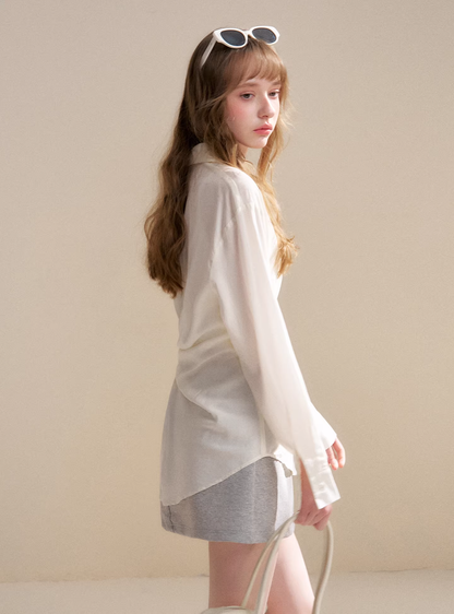 Kroche KBS4016 Lace patchwork long sleeved shirt