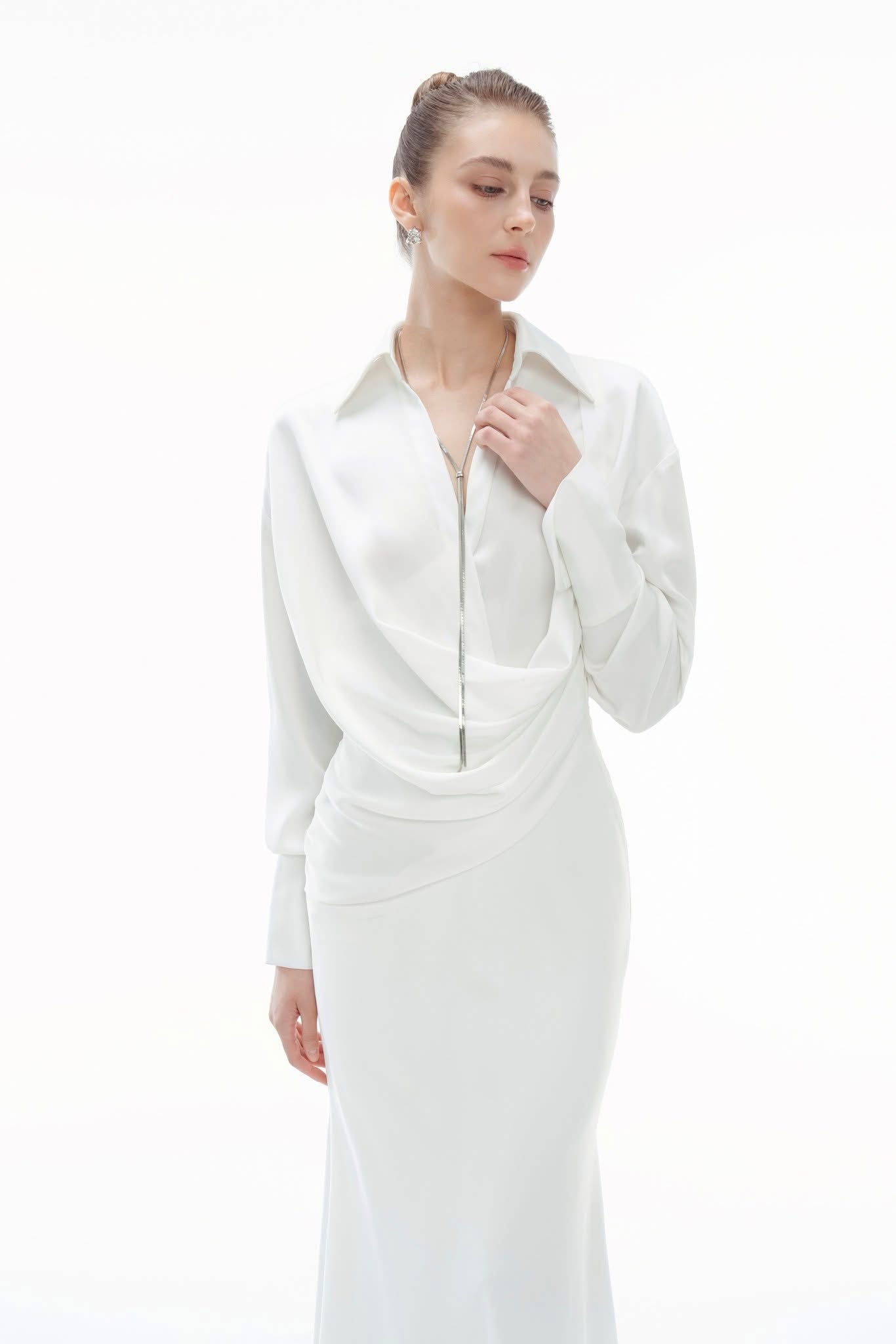 BYDENIO Frances twisted hem shirt dress