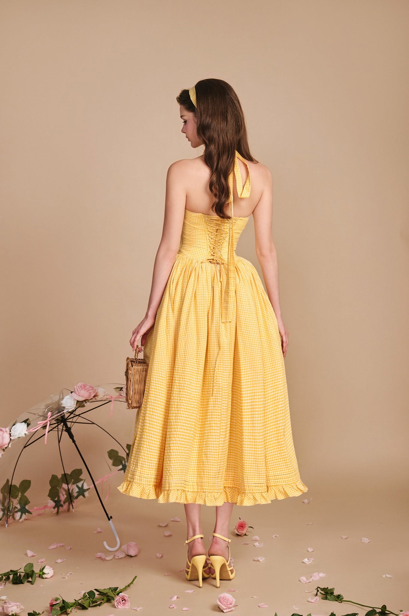 Sissy SECRET GARDEN CORSET DRESS - YELLOW