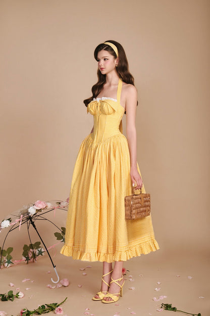 Sissy SECRET GARDEN CORSET DRESS - YELLOW