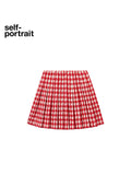 Self-Portrait Grid Pleated Mini Skirt