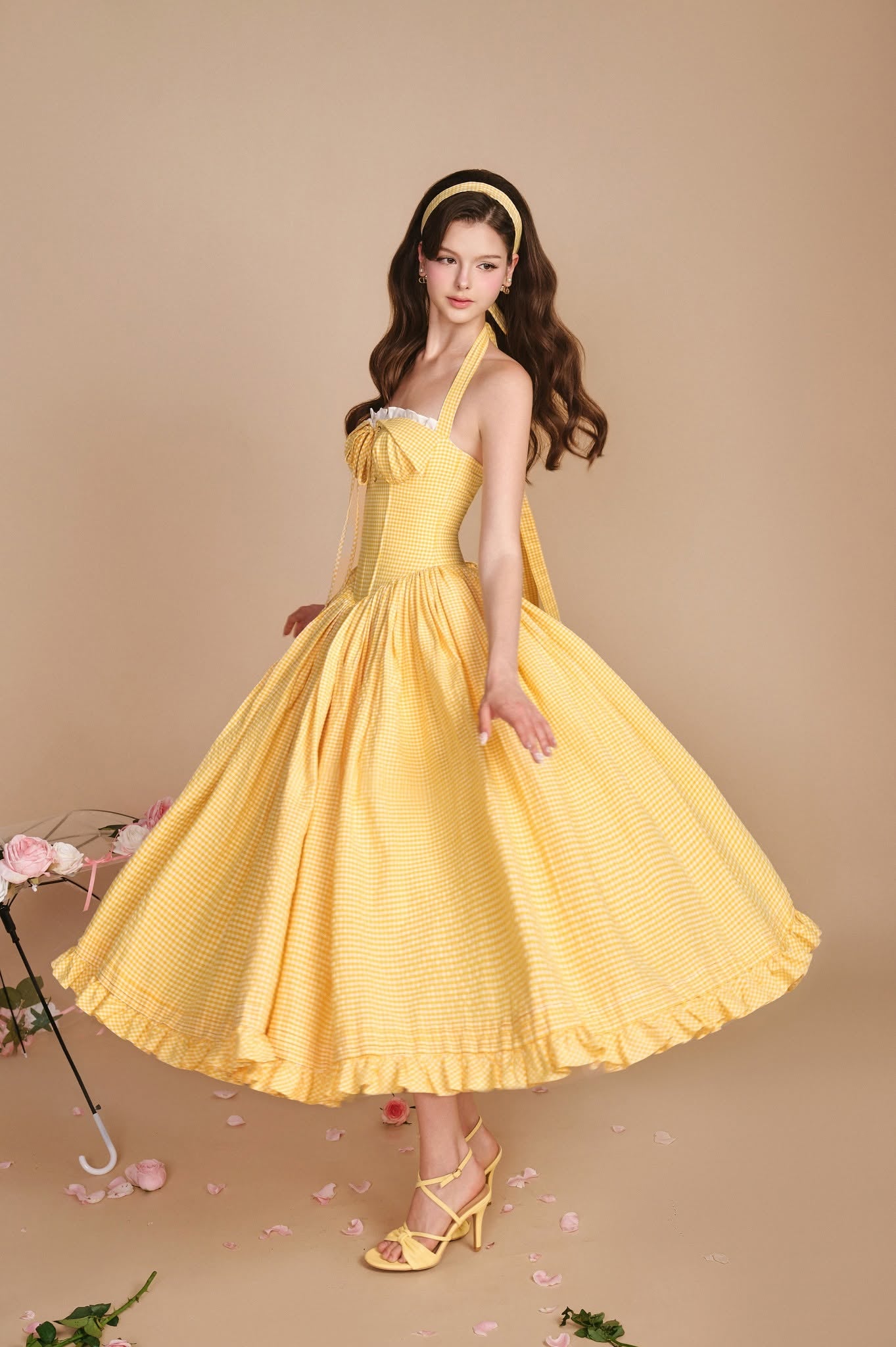 Sissy SECRET GARDEN CORSET DRESS - YELLOW