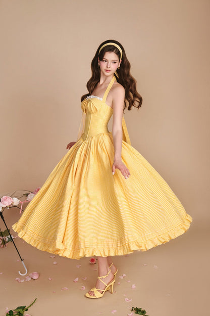 Sissy SECRET GARDEN CORSET DRESS - YELLOW