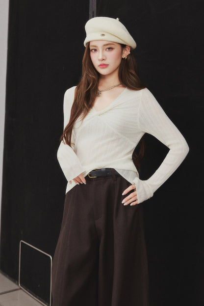 OTEBANBASS Ote260923 Beaded Twist Knot Knit Top