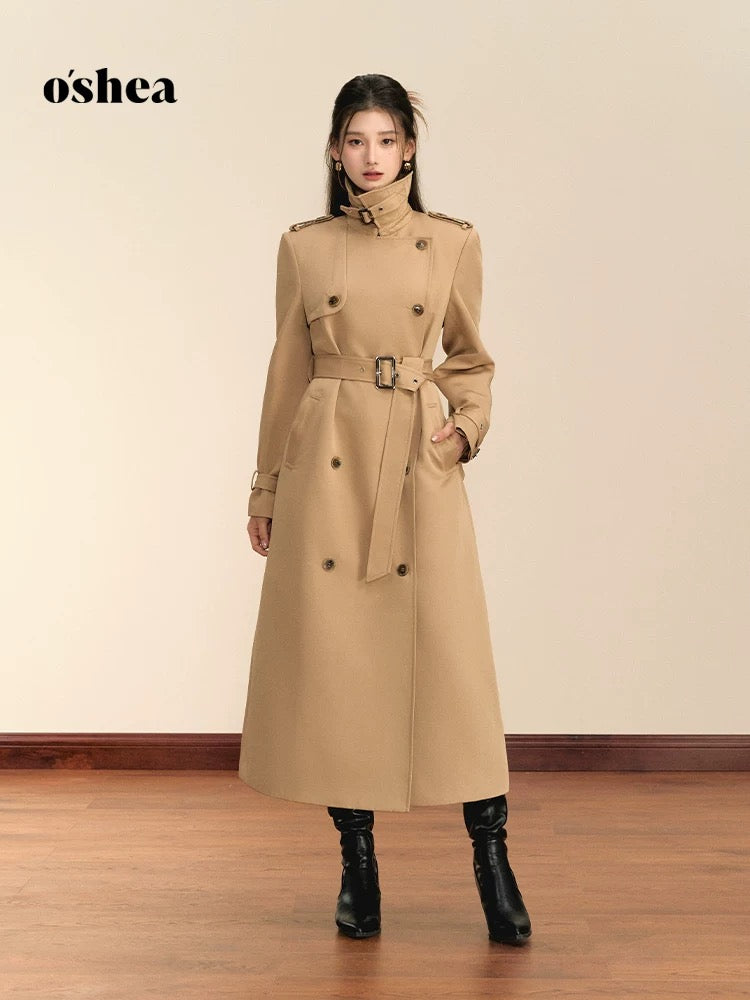 OShea Khaki Maxi Trench Coat