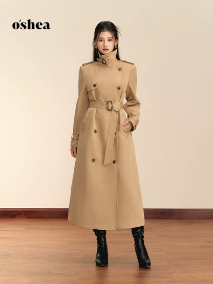 OShea Khaki Maxi Trench Coat