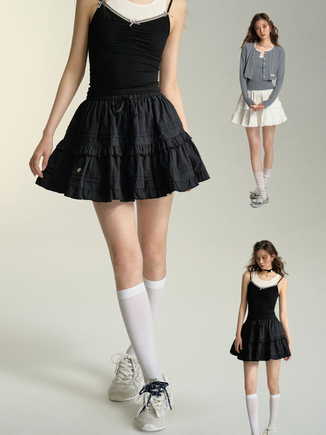 SOMESOWE Bubble Cake Skirt(2color)