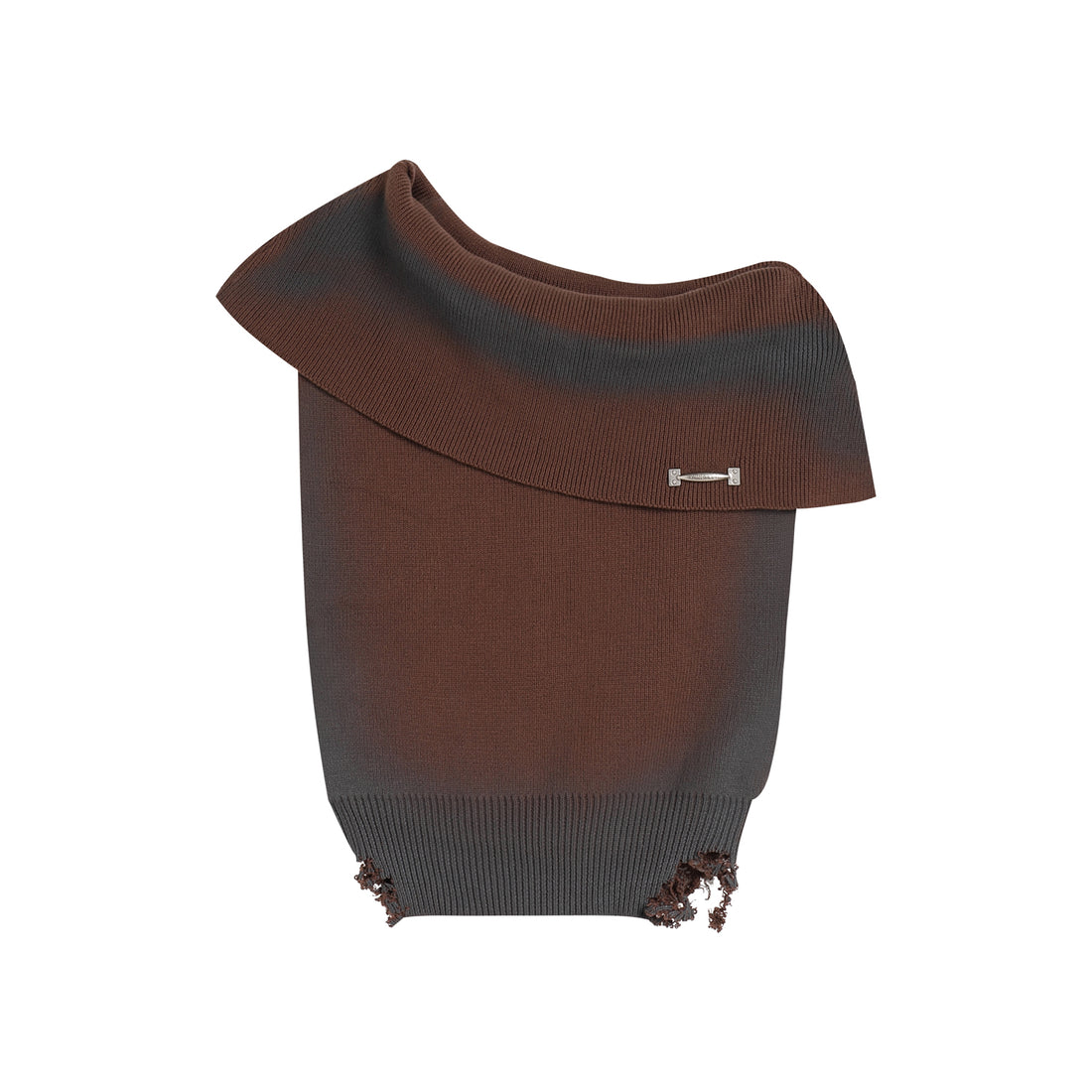 YJ1NGZYZJ One Shoulder Knit Top In Brown