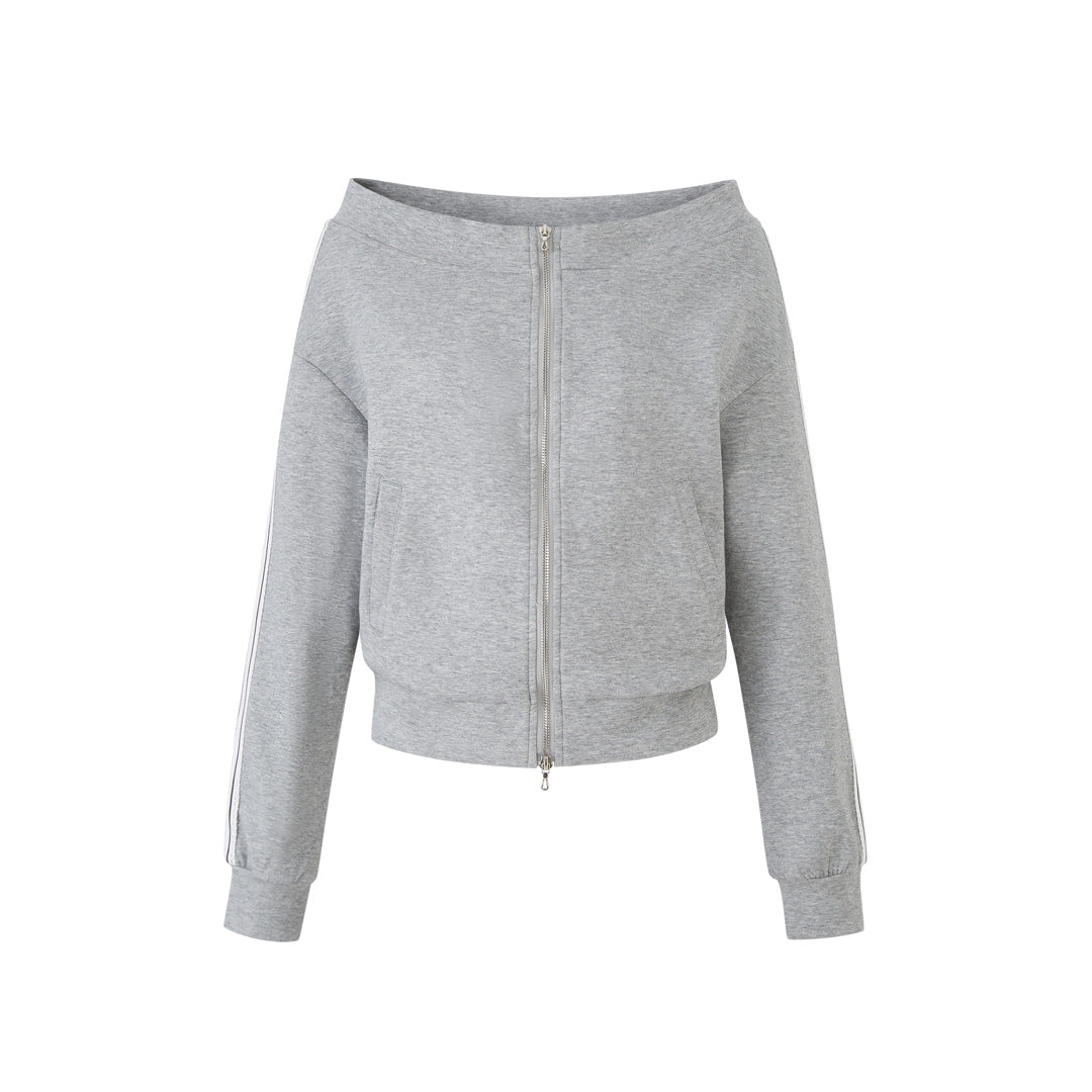 Lafreedom LAF350812+LAF350813  Sports style one shoulder zipper hoodie set
