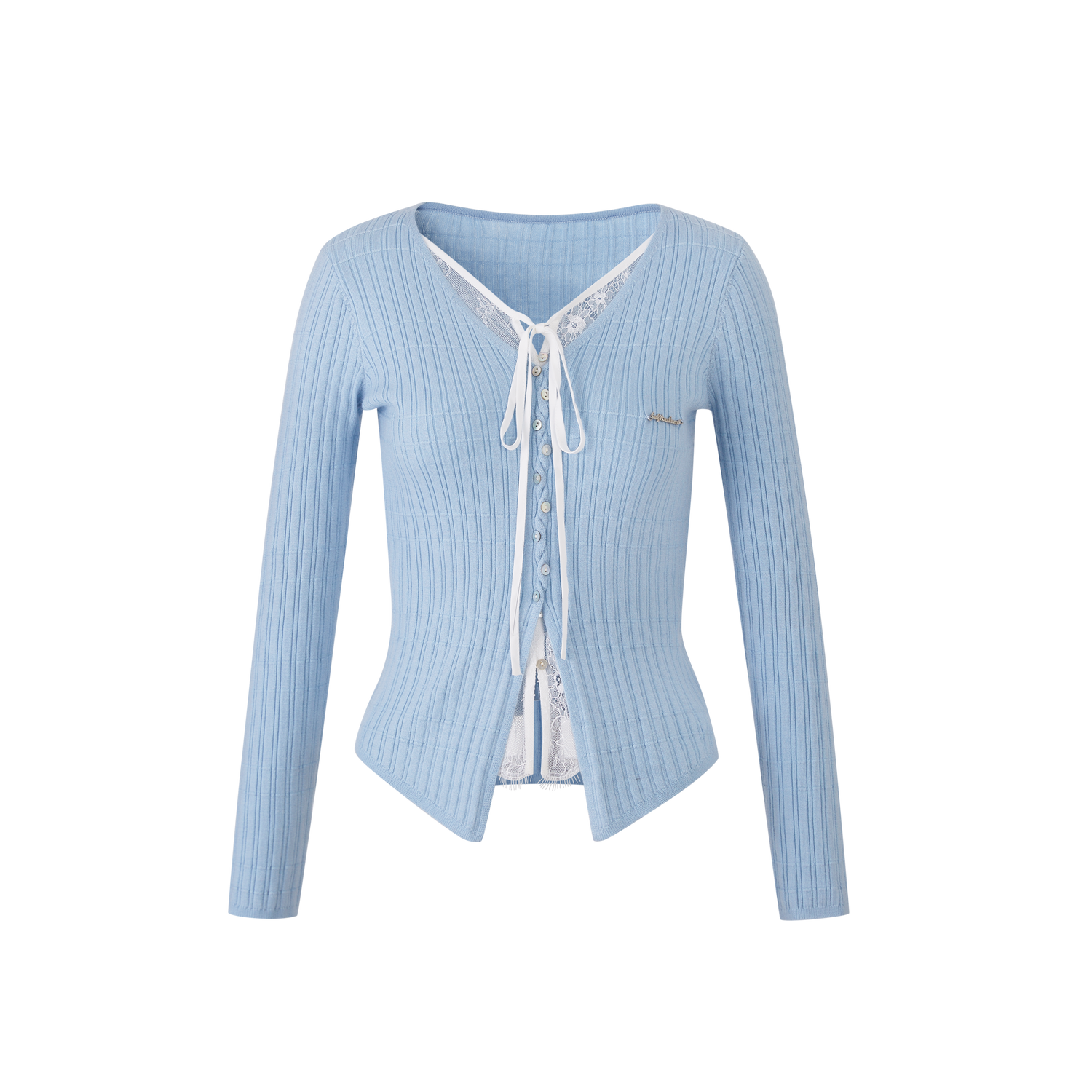 Lafreedom LAF350801 Lace patchwork fake two-piece knitted sweater
