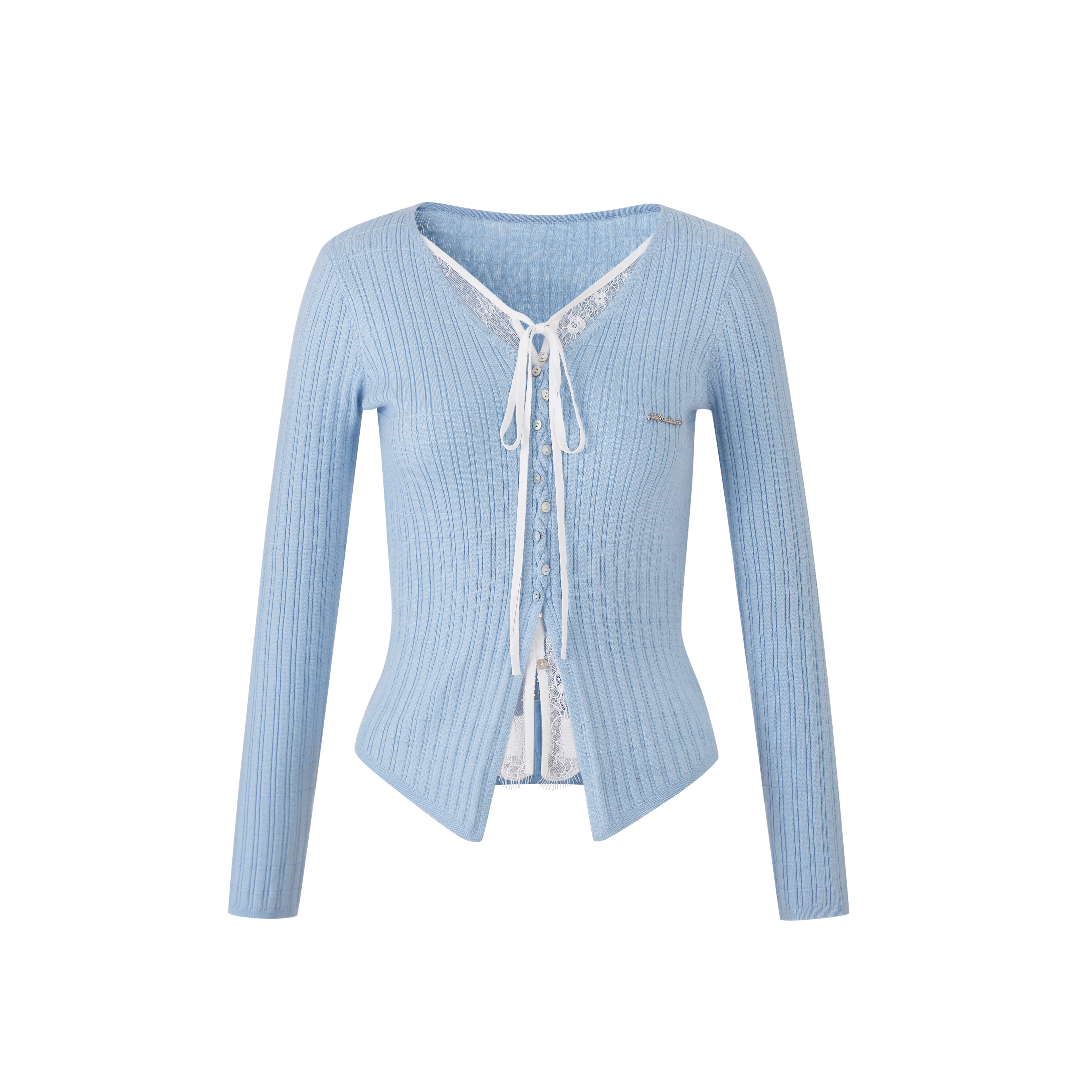 Lafreedom LAF350801 Lace patchwork fake two-piece knitted sweater