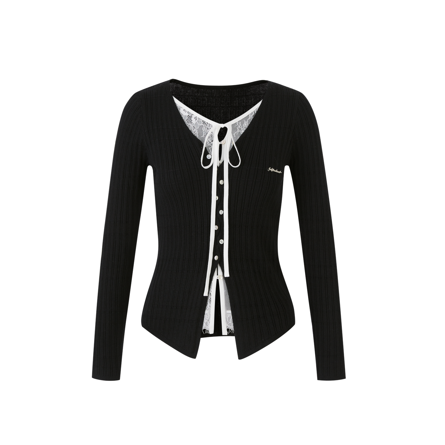Lafreedom LAF350801 Lace patchwork fake two-piece knitted sweater