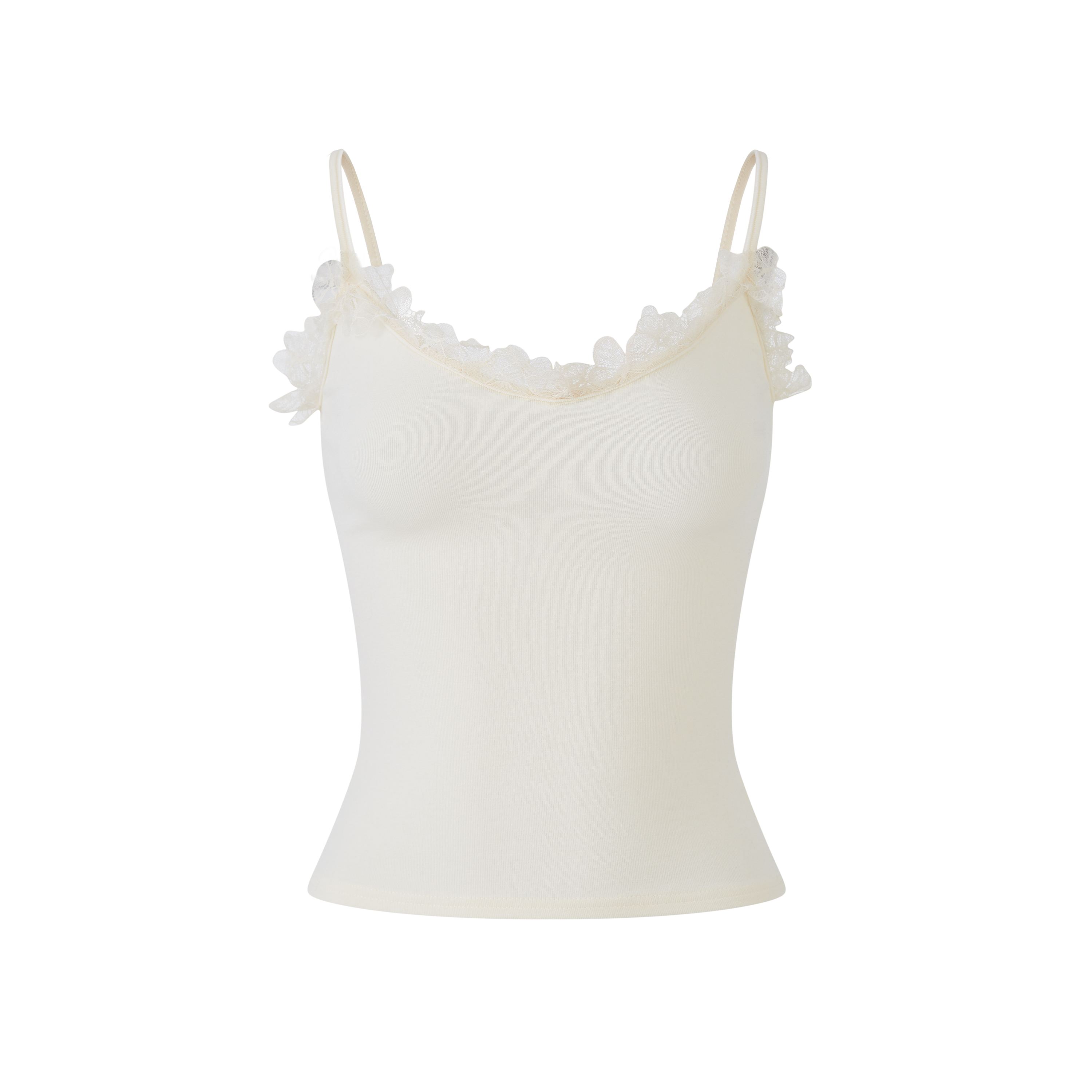 Lafreedom LAF360118&amp;LAF3601193 Lace slim strap camisole vest + knitted cardigan