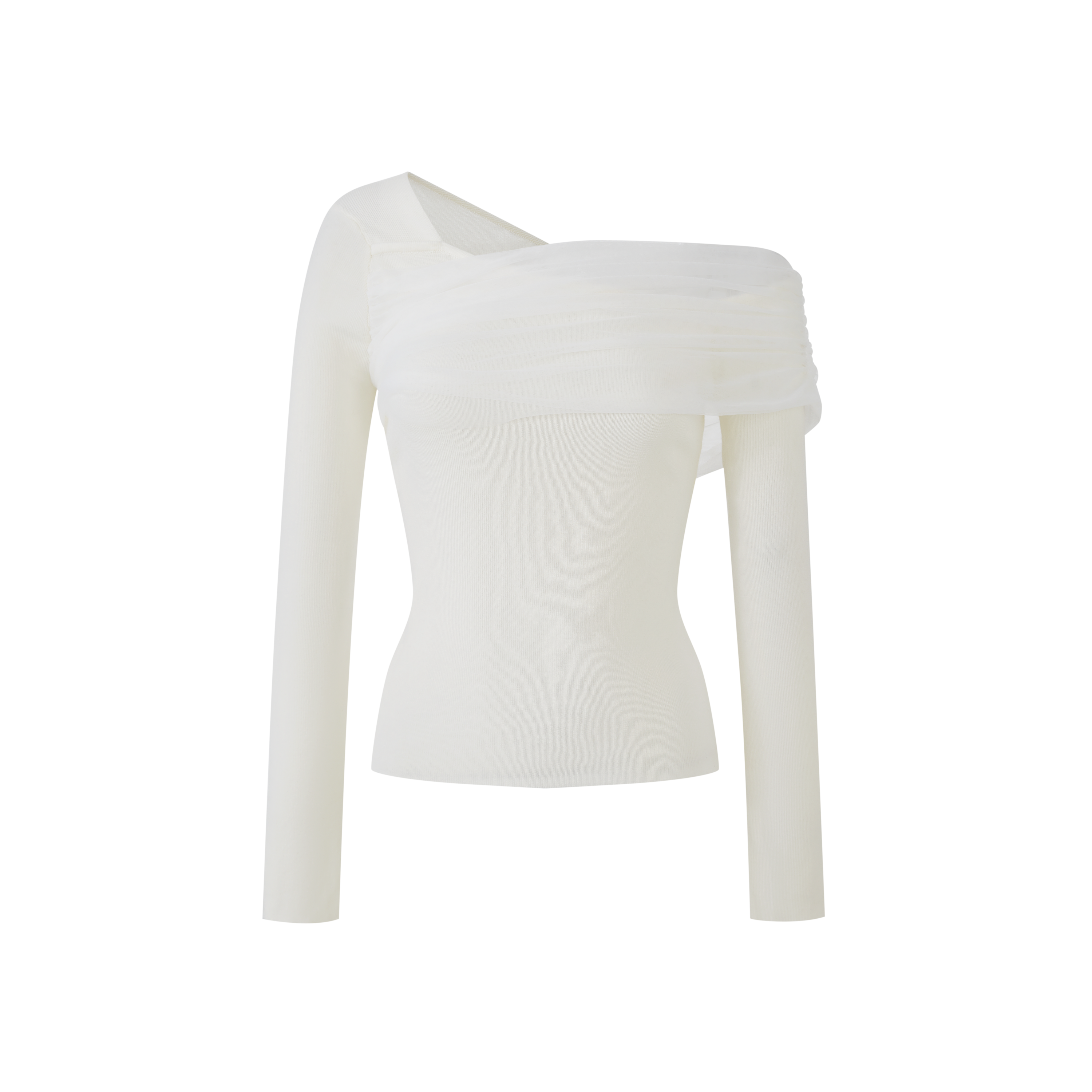 Lafreedom LAF360121 Off shoulder chiffon slim fit top(2color)