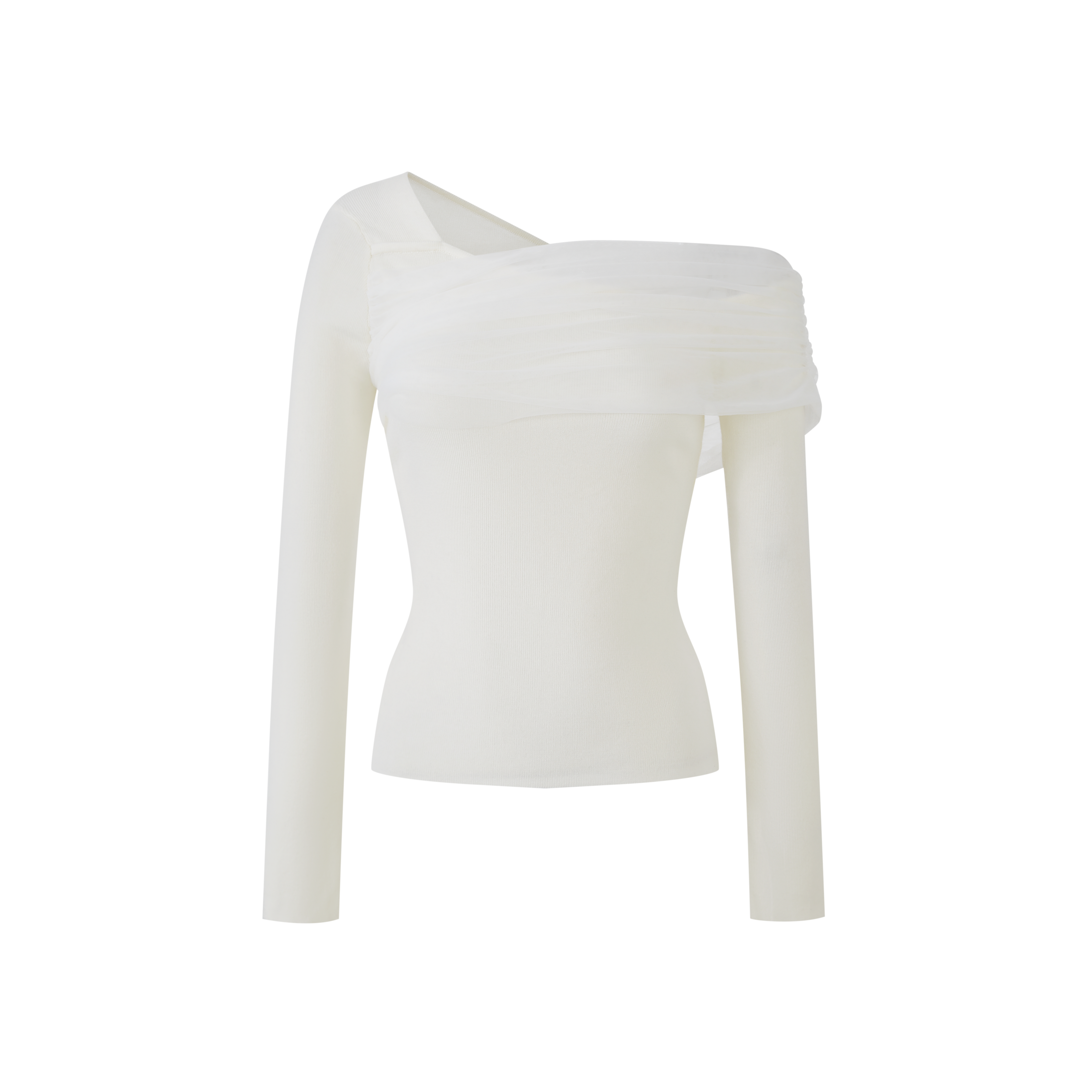 Lafreedom LAF360121 Off shoulder chiffon slim fit top(2color)