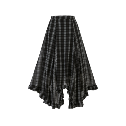 Lafreedom LAF350410&amp;LAF350411 Tie up top+plaid skirt set (2color)