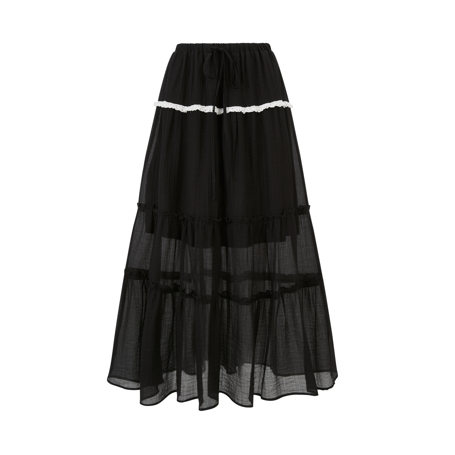 Lafreedom LAC350408&amp;LAC350409 Vacation style halter neck top+lace patchwork skirt (2color)