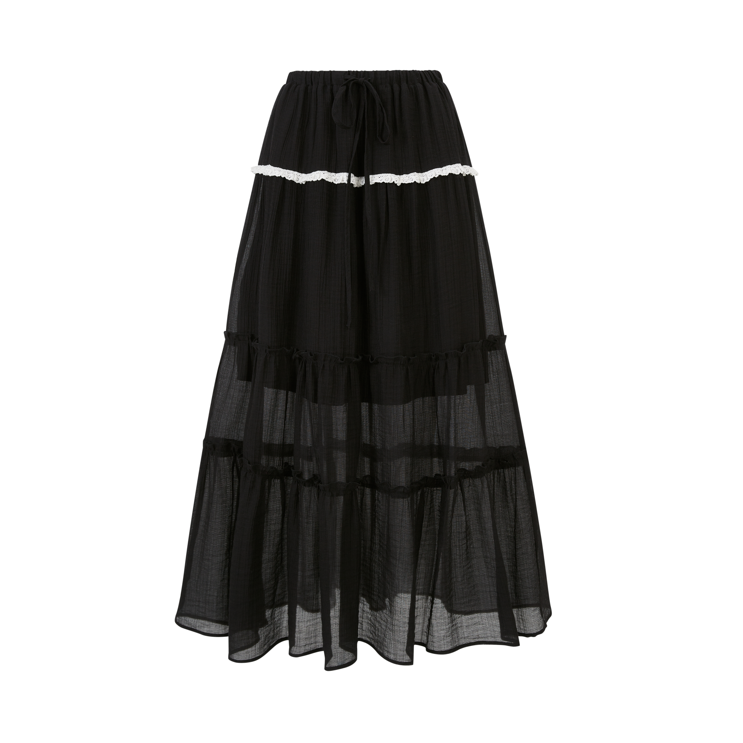 Lafreedom LAC350408&amp;LAC350409 Vacation style halter neck top+lace patchwork skirt (2color)