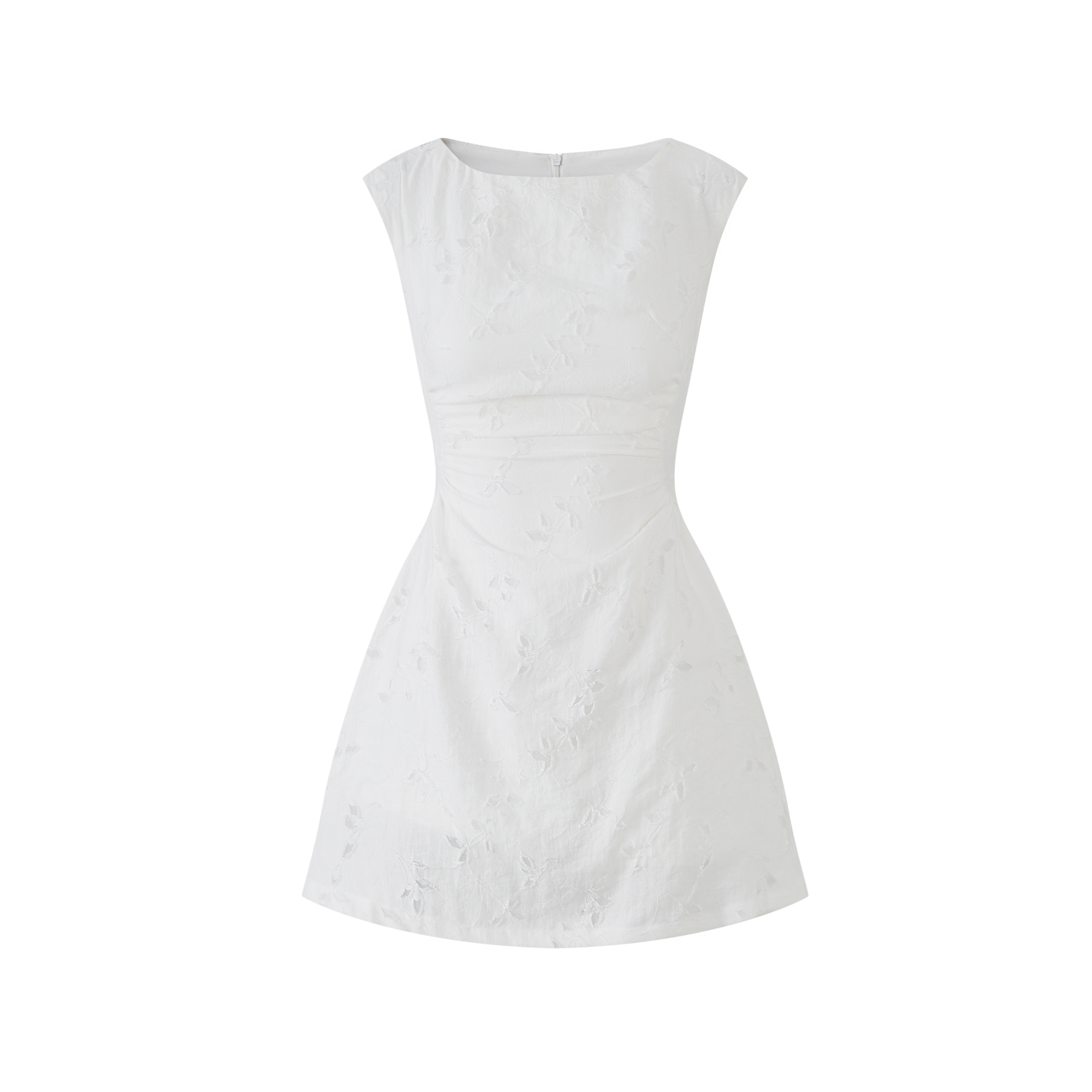 Lafreedom LAF360407 Solid color jacquard slim fit waist cinching dress