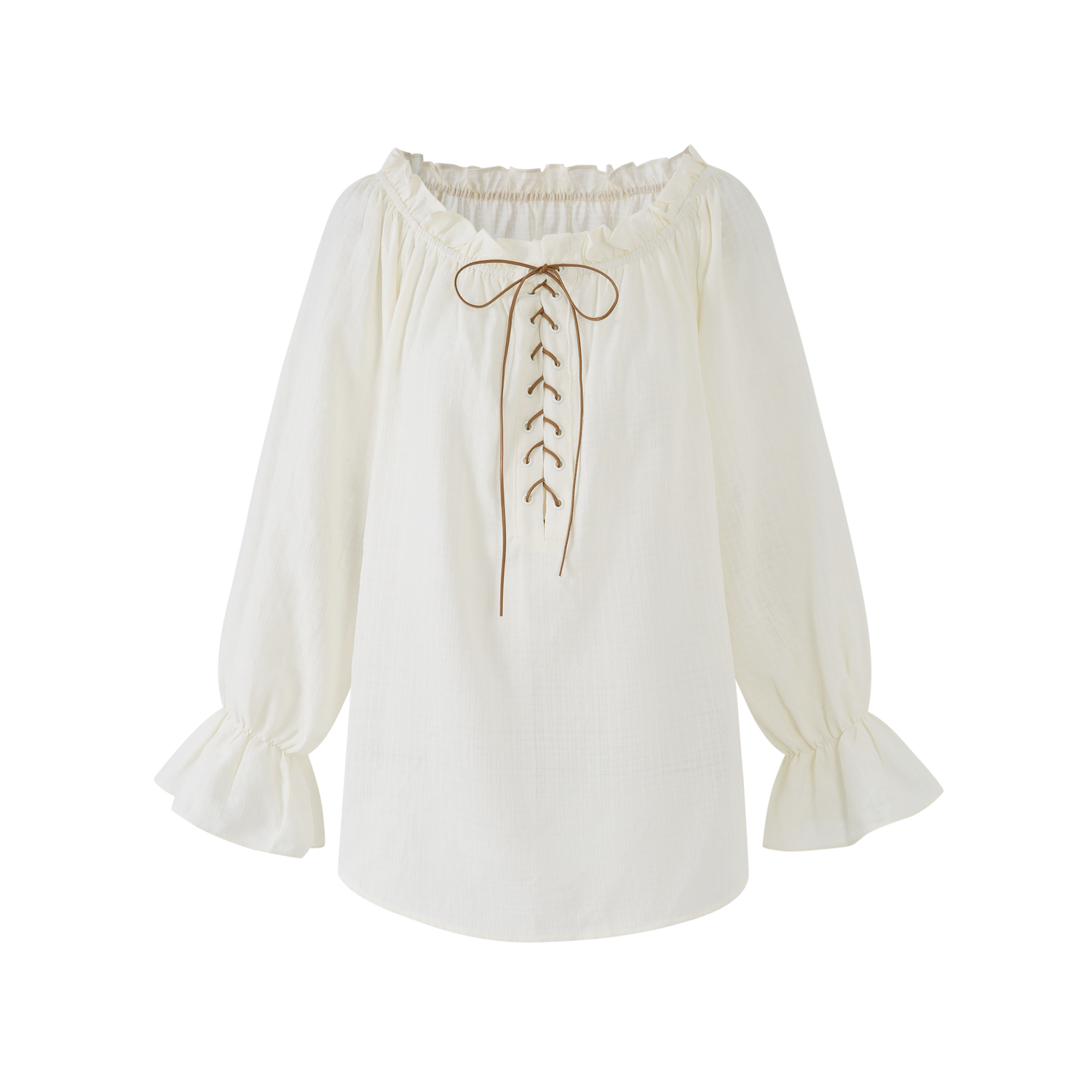 Lafreedom LAF360415 Off shoulder lotus leaf edge shirt two-piece set