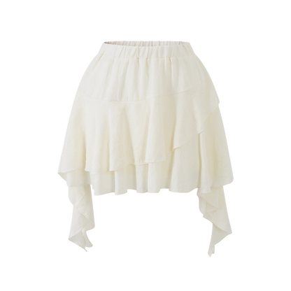 Lafreedom LAF360415 Off shoulder lotus leaf edge shirt two-piece set