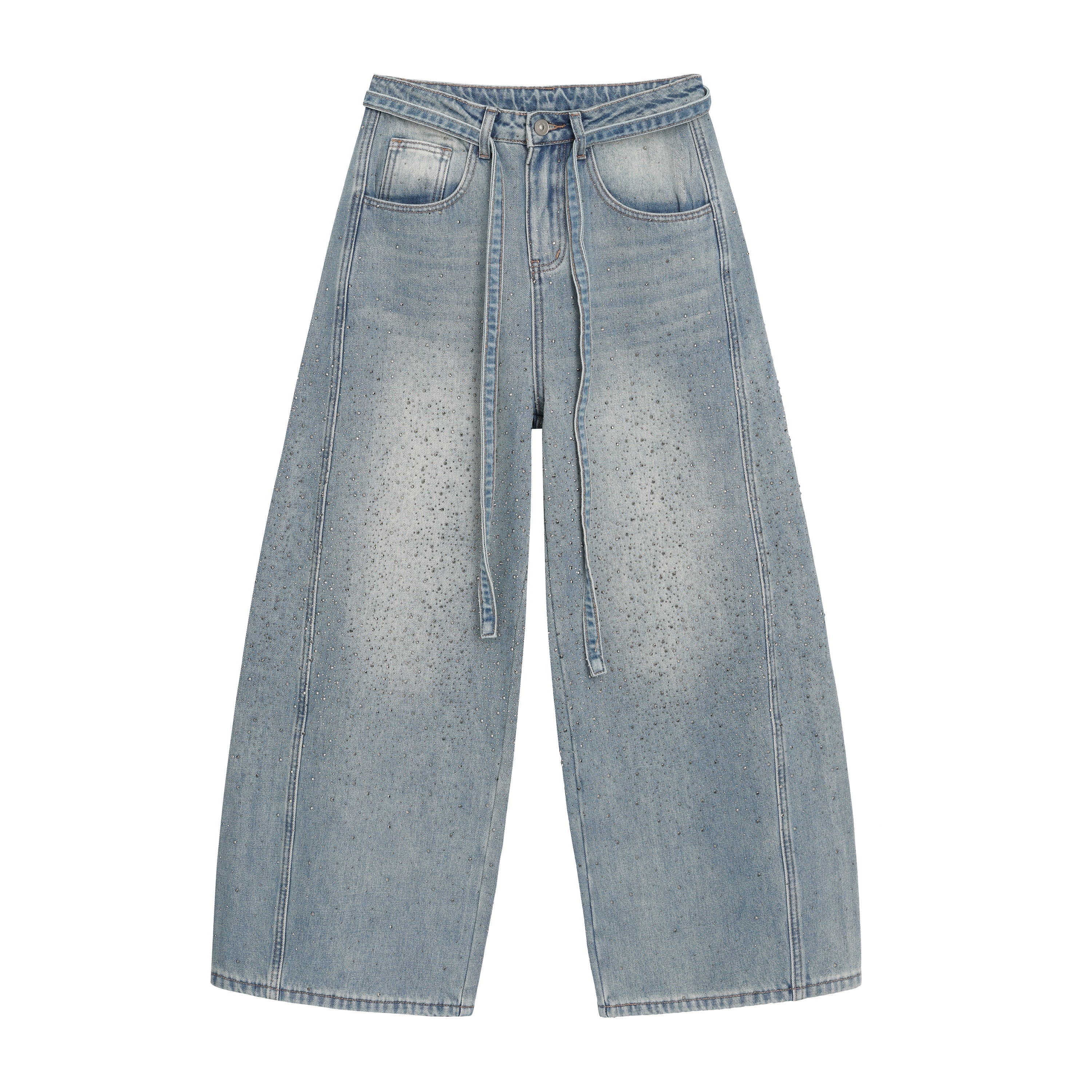 Straight-leg loose glitter pants (2color)