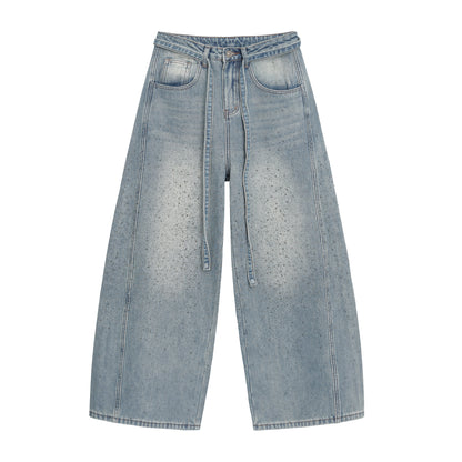 Straight-leg loose glitter pants (2color)