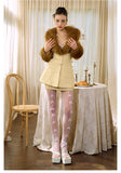 FINDYAWINGS Yellow Fur Collar Coat