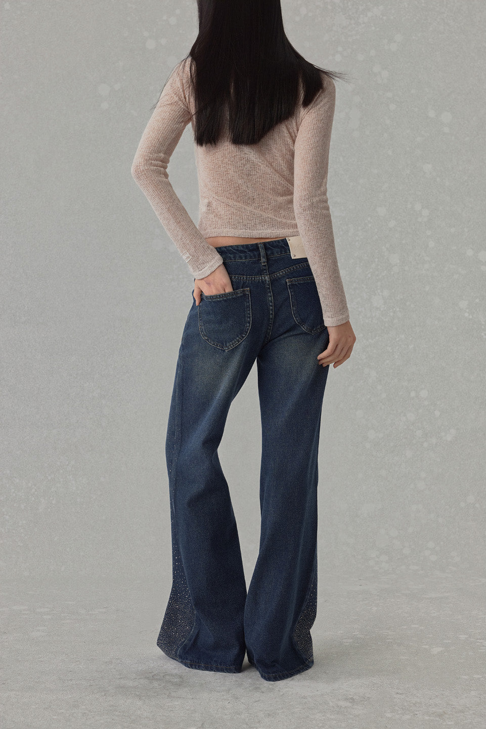 NONCESTNON N259 Rhinestone jeans