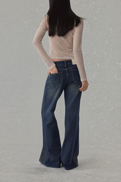 NONCESTNON N259 Rhinestone jeans