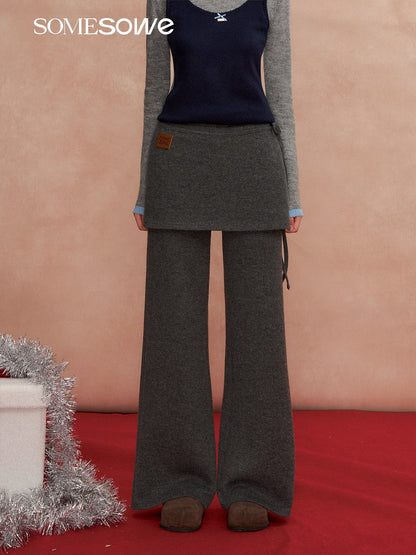 SOMESOWE S2508299 Detachable curtain micro fleece long pants