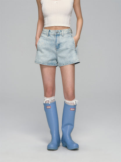 AsGony ASG25123 High waisted minimalist A-line shorts