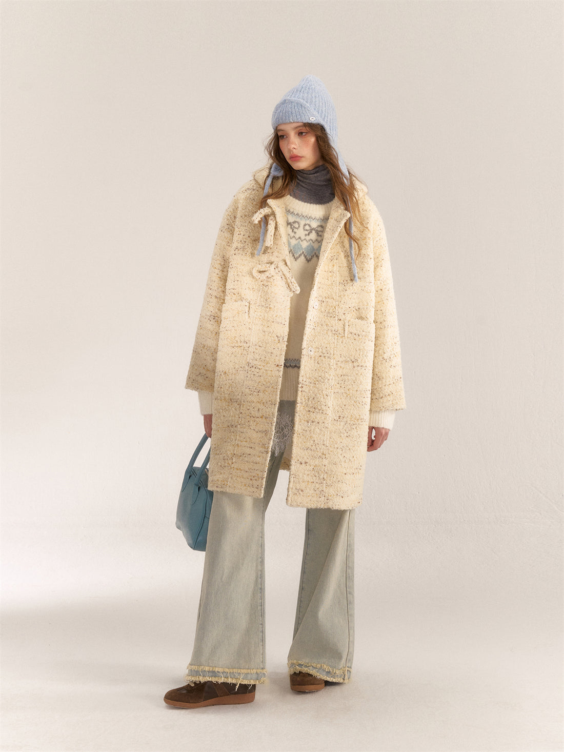 AsGony ASG24581 Wool mid-length coat